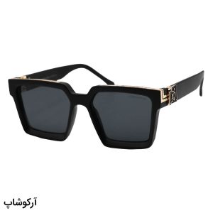 عکس از عینک آفتابی لویی ویتون طرح میلیونر با فریم مشکی مات، شکل مربعی و لنز دودی تیره مدل M96006