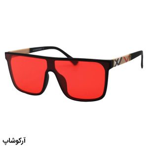 عکس از عینک دید در شب BURBERRY با فریم مشکی مات، مربعی شکل و لنز قرمز رنگ مدل 9021