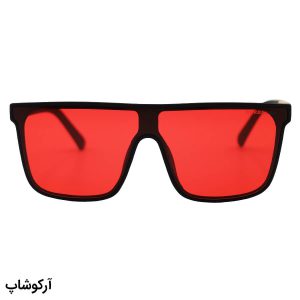 عکس از عینک دید در شب BURBERRY با فریم مشکی مات، مربعی شکل و لنز قرمز رنگ مدل 9021