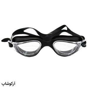 عکس از عینک شنا CONQUEST مشکی رنگ، از جنس سیلیکونی به همراه قاب مدل BL3005