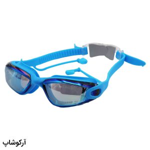 عکس از عینک شنا حرفه ای Speedo آبی کم رنگ، از جنس سیلیکونی به همراه گوش گیر مدل 39A