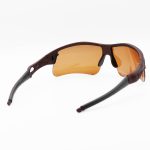 عکس از عینک ورزشی اوکلی OAKLEY نیم فریم، رنگ قهوه ای مات با لنز قهوه ای تیره مدل 9164