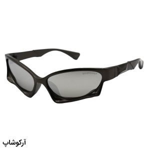 عکس از عینک آفتابی Balenciaga با فریم فانتزی، رنگ قهوه‌ای، بیضی شکل و لنز آینه‌ای نقره‌ای رنگ مدل 19649