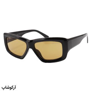 عکس از عینک آفتابی OFF-White فانتزی، شکل چند ضلعی، قهوه ای رنگ و لنز قهوه ای تیره مدل YT7732