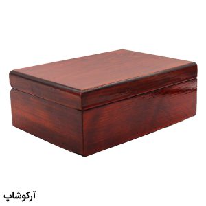 عکس از قاب عینک مستطیلی شکل، از جنس چوبی و رنگ قهوه ای تیره مدل 992777