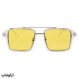 عکس از عینک دید در شب DIOR با فریم مربعی شکل، بی رنگ و شفاف و عدسی زرد رنگ مدل 37990