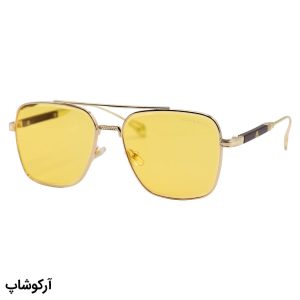 عکس از عینک دید در شب MAYBACH با فریم طلایی رنگ، شکل مربعی و عدسی زرد رنگ مدل M011