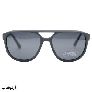 عکس از عینک آفتابی OGA MOREL با فریم خلبانی، رنگ طوسی مات، دسته فنردار، لنز دودی تیره و پلاریزه مدل P7904