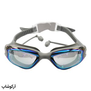 عکس از عینک شنا حرفه ای اسپیدو طوسی رنگ، از جنس سیلیکونی به همراه گوش گیر مدل 39A