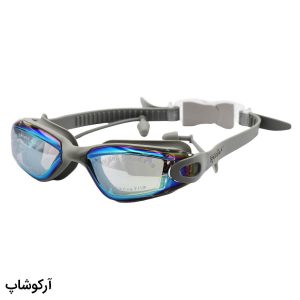 عکس از عینک شنا حرفه ای اسپیدو طوسی رنگ، از جنس سیلیکونی به همراه گوش گیر مدل 39A