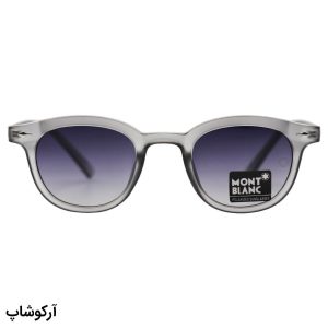 عکس از عینک آفتابی مون بلان با فریم گرد، رنگ طوسی مات و عدسی دودی تیره و پلاریزه مدل 7709