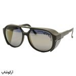 عکس از عینک ورزشی با فریم خلبانی، رنگ سبز تیره، لنز پلاریزه، آینه ای و زرد و دسته قابل تنظیم مدل 44082