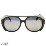 عکس از عینک ورزشی با فریم خلبانی، رنگ سبز تیره، لنز پلاریزه، آینه ای و زرد و دسته قابل تنظیم مدل 44082