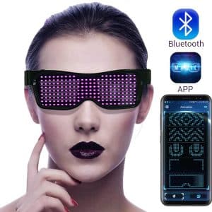 عکس از عینک دی جی و ال ای دی دار (LED)، با بلوتوث و قابل تنظیم - نور قرمز مدل Magic LED Eyeglasses