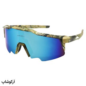 عکس از عینک ورزشی با فریم و دسته چند رنگ (طرح چریکی) و لنز آینه‌ای و چند رنگ مدل BL5805