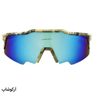 عکس از عینک ورزشی با فریم و دسته چند رنگ (طرح چریکی) و لنز آینه‌ای و چند رنگ مدل BL5805