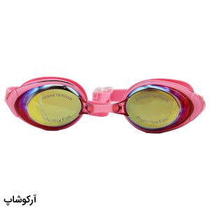 عکس از عینک شنا CIMA لنز آینه ای، فریم و بند صورتی رنگ، جنس سیلیکونی به همراه 2 پل بینی مدل CM99