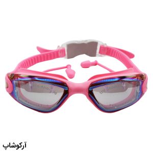 عکس از عینک شنا حرفه ای Speedo صورتی رنگ، از جنس سیلیکونی به همراه گوش گیر مدل 39A