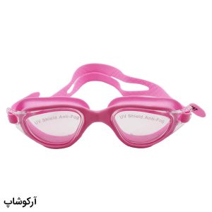 عکس از عینک شنا CONQUEST صورتی پررنگ، از جنس سیلیکونی به همراه قاب مدل BL3005