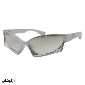 عکس از عینک آفتابی Balenciaga با فریم فانتزی، رنگ نقره‌ای، بیضی شکل و لنز قهوه‌ای هایلایت مدل 19649