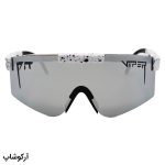 عکس از عینک ورزشی برند PIT-VIPER با فریم سفید رنگ، لنز آینهای نقرهای رنگ و دارای UV400 مدل 49282-C17
