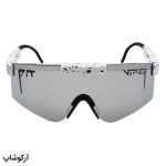 عکس از عینک ورزشی برند PIT-VIPER با فریم سفید رنگ، لنز آینهای نقرهای رنگ و دارای UV400 مدل 49282-C17
