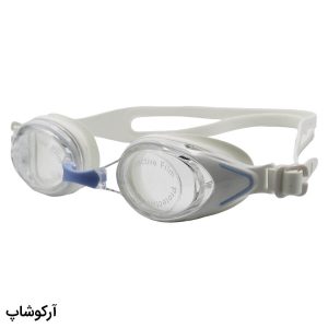 عکس از عینک شنا CIMA سفید رنگ، از جنس سیلیکونی به همراه 2 پل بینی مدل CIMA55