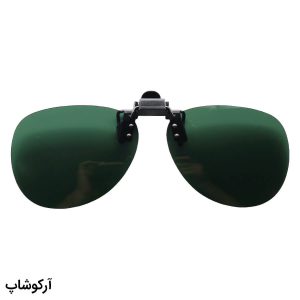 عکس از کاور آفتابی لنز عینک طبی با رنگ سبز، پلاریزه و شکل خلبانی مدل 992808