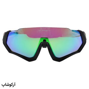 عکس از عینک ورزشی اوکلی با فریم مشکی رنگ، 3 کاور لنز قابل تعویض و تجهیزات کامل مدل OO9401-04