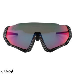 عکس از عینک ورزشی اوکلی با فریم رنگ مشکی شطرنجی، 3 کاور لنز قابل تعویض و تجهیزات کامل مدل OO9401-BN9