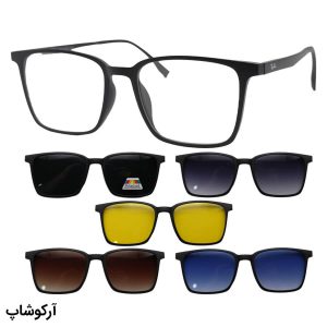 عکس از عینک طبی 5 کاوره با فریم مستطیلی، رنگ مشکی مات و از جنس کائوچو برند Ray-Ban مدل 12203