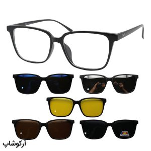 عکس از عینک طبی 5 کاوره با فریم مستطیلی، رنگ مشکی مات و از جنس کائوچو برند Ray-Ban مدل TR2382