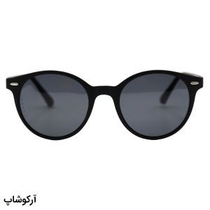 عکس از عینک آفتابی OGA MOREL با فریم گرد، مشکی رنگ، دسته فنری، لنز پلاریزه و دودی تیره مدل 58994