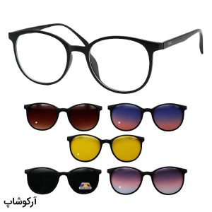 عکس از عینک طبی 5 کاوره با فریم گرد، رنگ مشکی مات و از جنس کائوچو برند Ray-Ban مدل TR9505