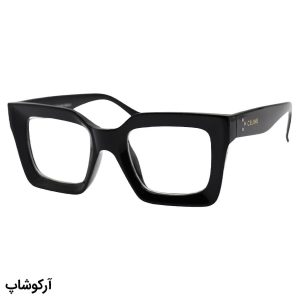 عکس از عینک برند Celine با فریم رنگ مشکی براق، مربعی شکل و لنز بی‌رنگ و شفاف مدل S1304-1