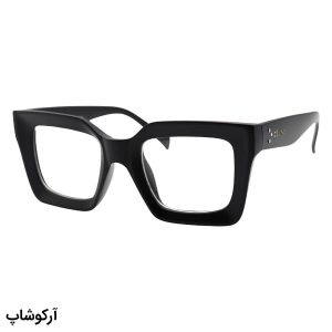 عکس از عینک برند سلین با فریم رنگ مشکی مات، مربعی شکل و لنز بی‌رنگ و شفاف مدل S1304-1