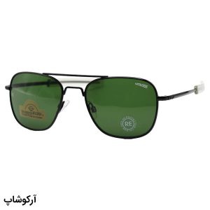 عکس از عینک آفتابی راندولف با فریم رنگ مشکی، مربعی شکل، لنز شیشه و رنگ سبز تیره مدل 45891
