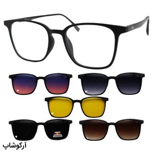 عکس از عینک طبی 5 کاوره با فریم مربعی، رنگ مشکی مات و از جنس کائوچو برند Ray-Ban مدل 12201