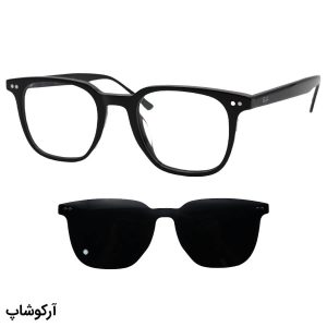 عکس از عینک طبی تک کاوره با فریم رنگ مشکی، شکل مربعی، از جنس استات برند Ray-Ban مدل OLD014A