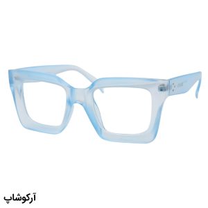 عکس از عینک برند Céline با فریم رنگ آبی مات، مربعی شکل و لنز بی‌رنگ و شفاف مدل S1304-1