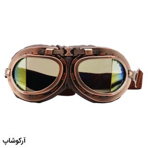 عکس از عینک آفتابی با فریم رنگ قهوه‌ای، مسی، برنزی، از جنس چرمی و لنز جیوه‌ای و آینه‌ای مدل 93610