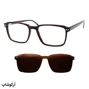 عکس از عینک طبی تک کاوره با فریم قهوه‌ای، شکل مستطیلی، از جنس استات برند Ray-Ban مدل OLD012A