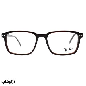 عکس از عینک طبی تک کاوره با فریم قهوه‌ای، شکل مستطیلی، از جنس استات برند Ray-Ban مدل OLD012A