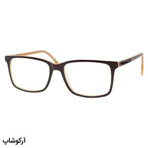 عکس از عینک طبی Miu Miu با فریم مستطیلی، رنگ قهوه‌ای، از جنس استات و دسته فنردار مدل DH9104