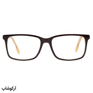 عکس از عینک طبی Miu Miu با فریم مستطیلی، رنگ قهوه‌ای، از جنس استات و دسته فنردار مدل DH9104