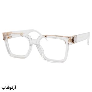 عکس از عینک دید در شب میلیونر با فریم شفاف، مستطیلی باریک و لنز بی‌رنگ لویی ویتون مدل 96008