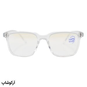 عکس از عینک با فریم مربعی شکل، رنگ کریستالی و لنز بی‌رنگ و از جنس پلی کربنات (بلوکات) مدل 203157