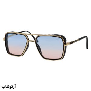 عکس از عینک آفتابی میباخ با فریم خلبانی، رنگ طلایی و مشکی و لنز دو رنگ (سایه روشن از آبی به صورتی) مدل 88034