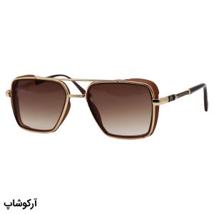 عکس از عینک آفتابی میباخ با فریم خلبانی، رنگ طلایی و قهوه‌ای مات و لنز قهوه‌ای هایلایت مدل 88034