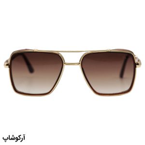 عکس از عینک آفتابی میباخ با فریم خلبانی، رنگ طلایی و قهوه‌ای براق و لنز قهوه‌ای هایلایت مدل 88034